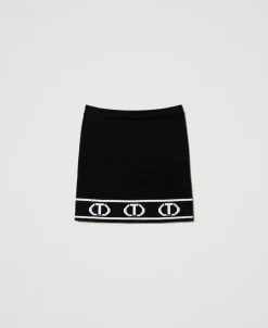 Jupe Courte En Maille Avec Oval T Jacquard