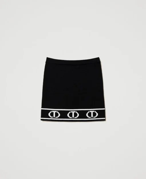 Jupe Courte En Maille Avec Oval T Jacquard