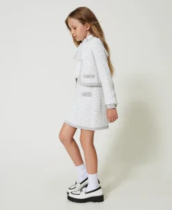 Jupe Courte En Maille Jacquard Avec Oval T