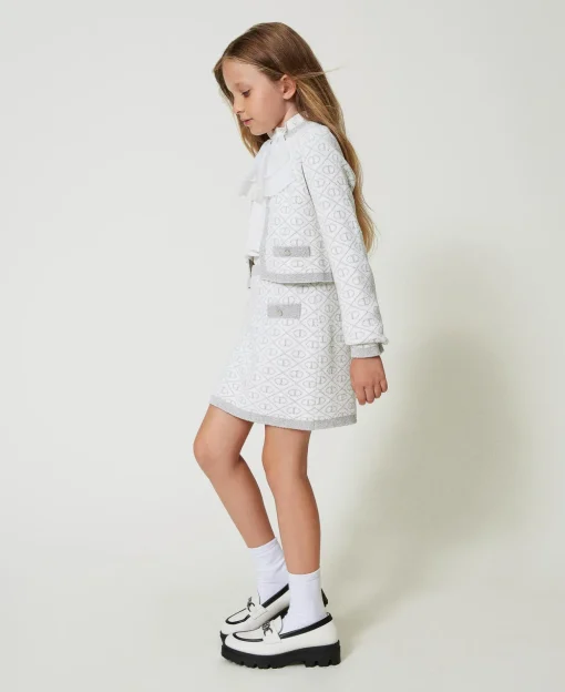 Jupe Courte En Maille Jacquard Avec Oval T