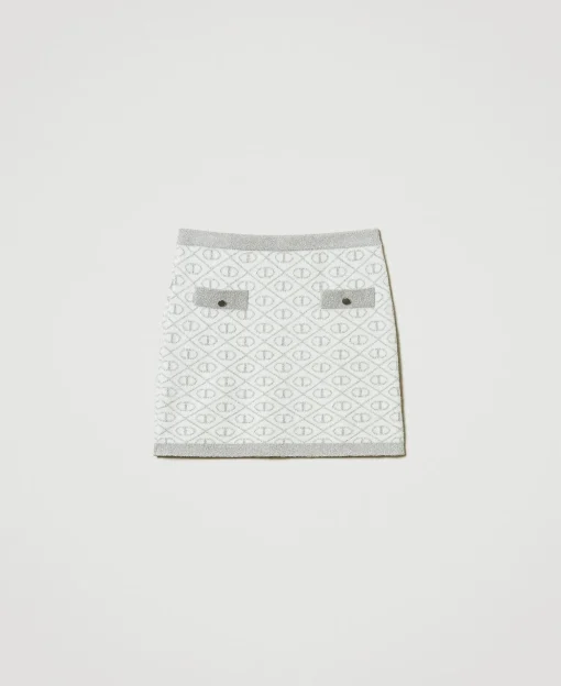 Jupe Courte En Maille Jacquard Avec Oval T