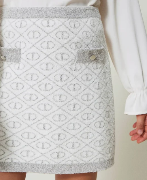 Jupe Courte En Maille Jacquard Avec Oval T