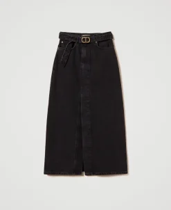 Jupe En Jean Avec Ceinture
