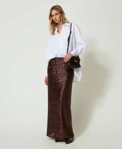 Jupe Longue Avec Sequins All-over