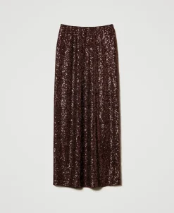 Jupe Longue Avec Sequins All-over