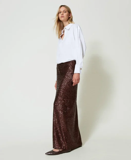 Jupe Longue Avec Sequins All-over
