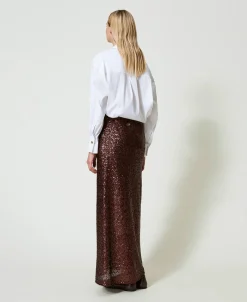 Jupe Longue Avec Sequins All-over
