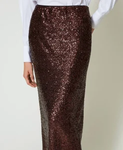 Jupe Longue Avec Sequins All-over
