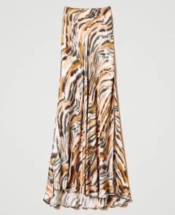 Jupe Longue En Satin Animalier