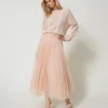 Jupe Longue En Tulle Plissé