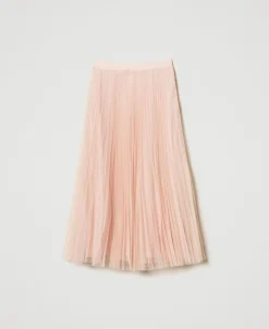 Jupe Longue En Tulle Plissé
