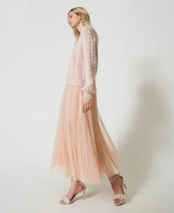 Jupe Longue En Tulle Plissé