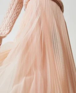 Jupe Longue En Tulle Plissé
