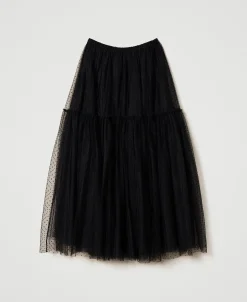 Jupe Longue En Tulle Plumetis