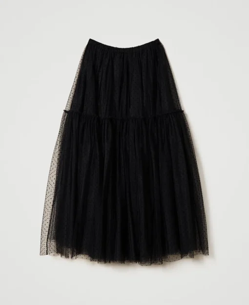 Jupe Longue En Tulle Plumetis