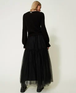Jupe Longue En Tulle Plumetis