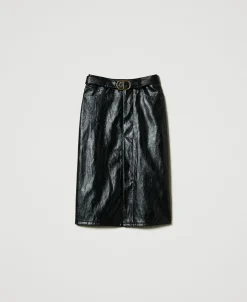 Jupe Mi-longue Effet Cuir