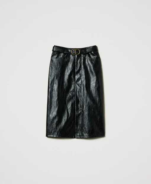 Jupe Mi-longue Effet Cuir