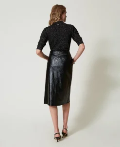 Jupe Mi-longue Effet Cuir