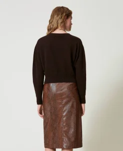 Jupe Mi-longue Effet Cuir Lézard