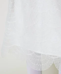 Jupe Mi-longue En Organza Avec Broderies