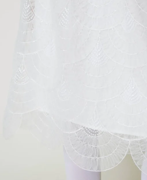 Jupe Mi-longue En Organza Avec Broderies