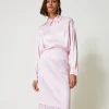 Jupe Mi-longue En Satin Duchesse