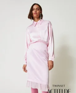 Jupe Mi-longue En Satin Duchesse