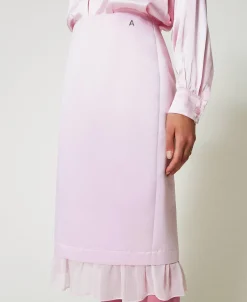 Jupe Mi-longue En Satin Duchesse