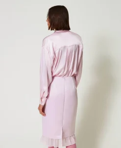 Jupe Mi-longue En Satin Duchesse