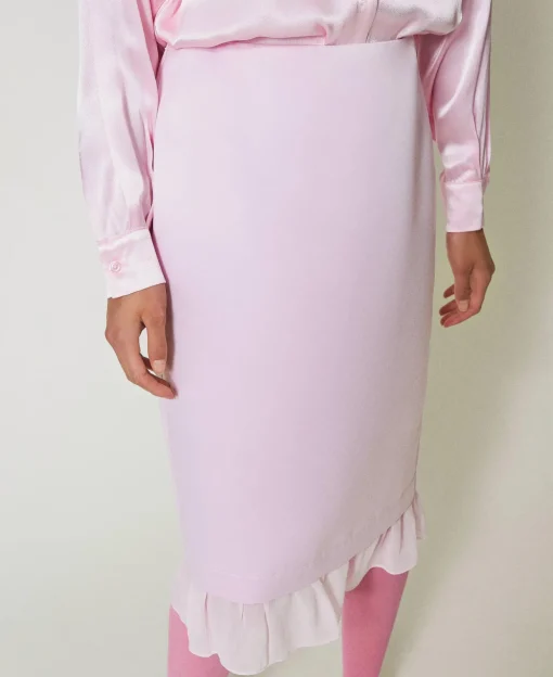 Jupe Mi-longue En Satin Duchesse