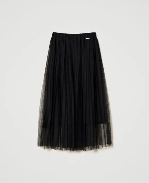 Jupe Mi-longue En Tulle Plissé