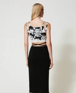 Jupe Mi-longue Jacquard En Fil Treeblend