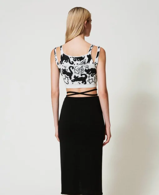 Jupe Mi-longue Jacquard En Fil Treeblend