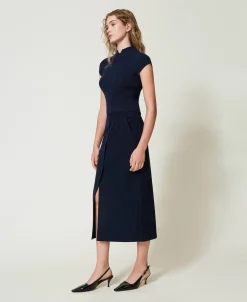 Jupe Mi-longue Rayée Avec Lurex