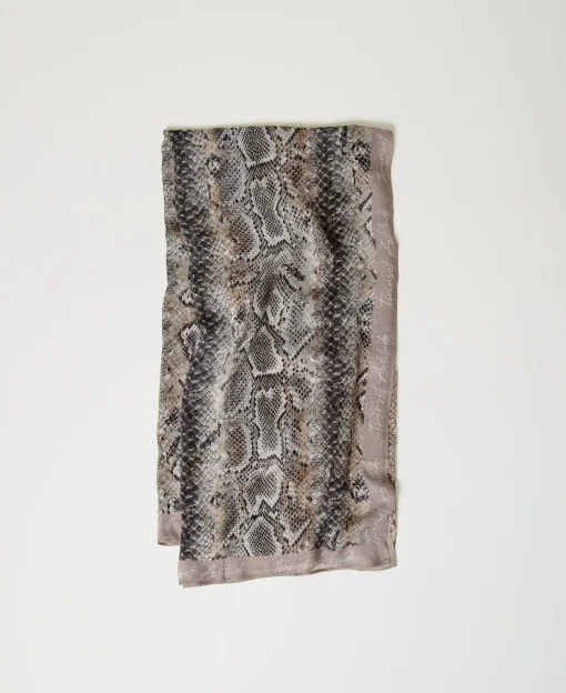Keffieh En Crêpe Georgette Avec Imprimé Serpent