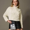 Maille En Laine Mélangée Avec Mélange De Points