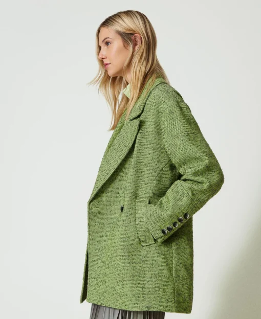 Manteau Court à Chevrons Bicolores