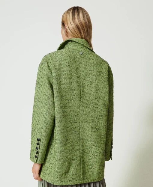 Manteau Court à Chevrons Bicolores
