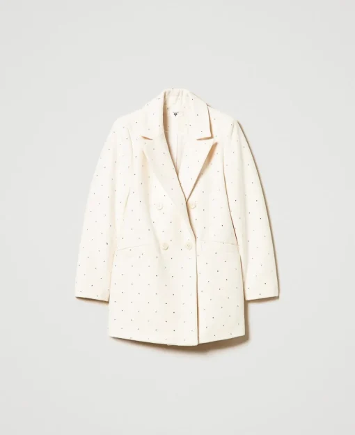 Manteau Court En Drap Avec Strass