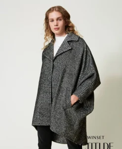 Manteau Court En Drap Bicolore