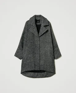 Manteau Court En Drap Bicolore