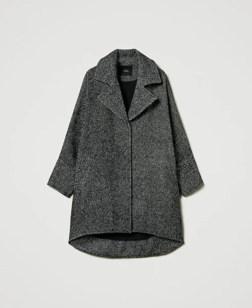 Manteau Court En Drap Bicolore