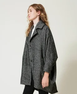 Manteau Court En Drap Bicolore