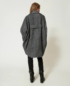 Manteau Court En Drap Bicolore