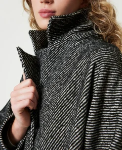 Manteau Court En Drap Bicolore