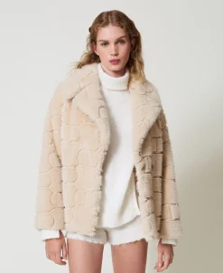 Manteau Court En Fausse Fourrure Avec Oval T
