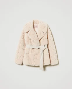 Manteau Court En Fausse Fourrure Avec Oval T