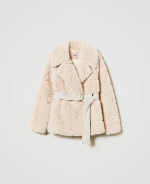 Manteau Court En Fausse Fourrure Avec Oval T