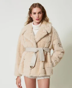 Manteau Court En Fausse Fourrure Avec Oval T
